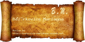 Bárkovics Marianna névjegykártya