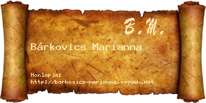 Bárkovics Marianna névjegykártya